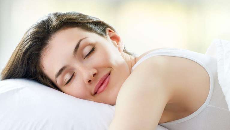 Woman smiling while sleeping, los gatos ca